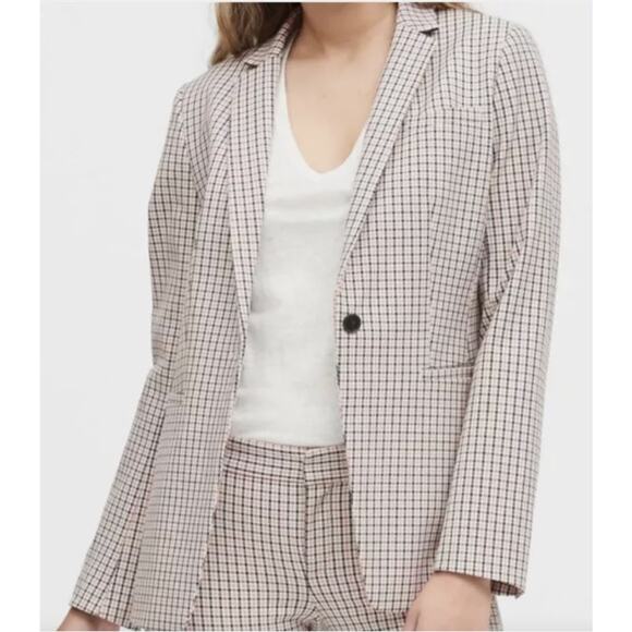 Banana Republic Bree Pink Plaid Blazer jacket - Picture 1 of 7